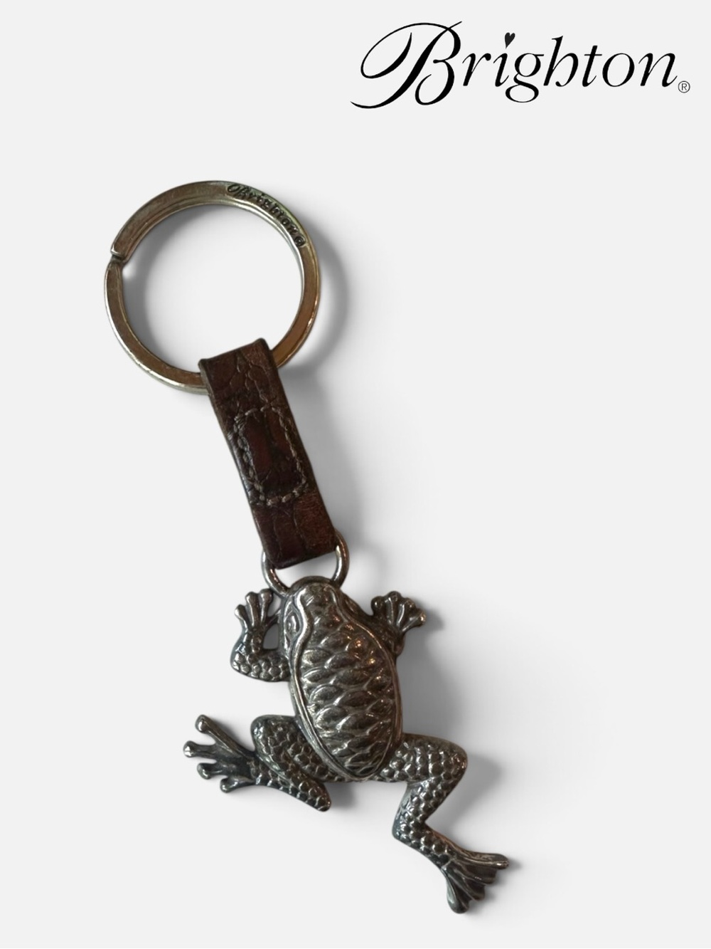 Brighton Prince Charming Frog Leather & Silver-Plated Key Ring